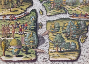 La izquierda francesa en el Fuerte Charles sufriendo por la falta de comida, de 